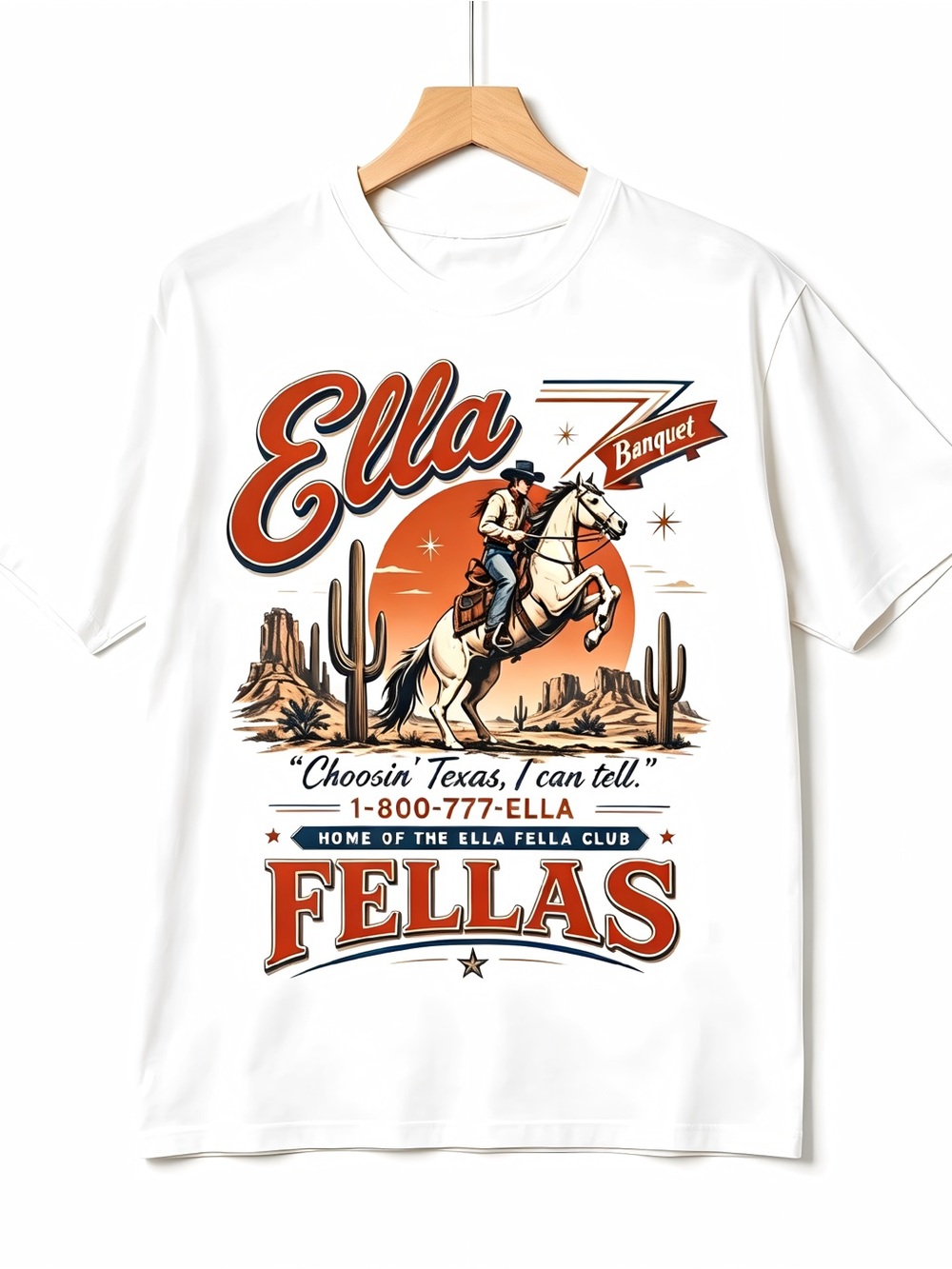 Western T-shirt Ella Langley Banquet White Tee “Choosin Texas I Can Tell”